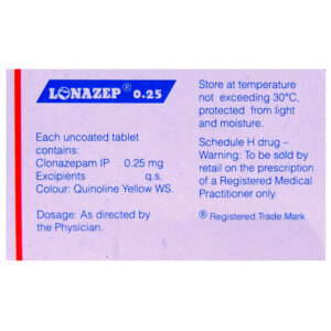 LONAZEP 0.25MG TABLET - Pack of 15