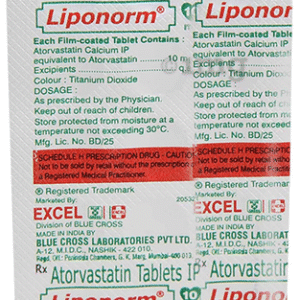 LIPONORM 10MG TABLET - Pack of 15